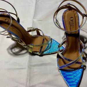 Olivia Opalescent Strappy Pointed Toe Heel